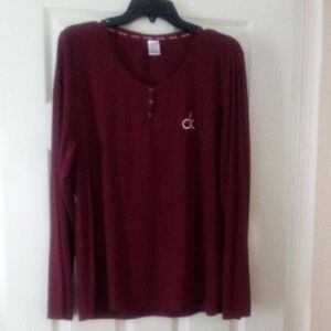 Calvin Klein Burgundy Sleep Shirt -XL
